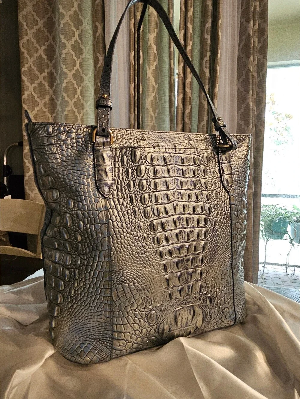 Brahmin Large Abigail Tote & Matching Slim Card Wallet Serenity Ombre Melbourne - Picture 5 of 13